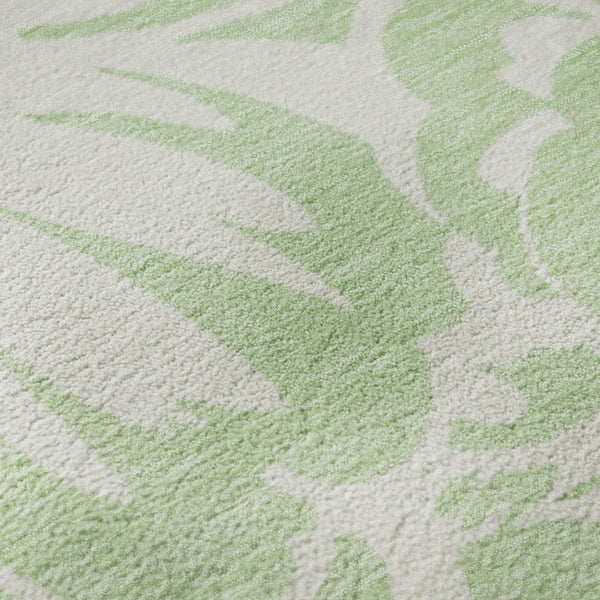 HomeRoots 9' X 12' Elegant Mint Green & Ivory Floral Area Rug - Washable, UV Protected, Perfect for Every Room! 648663