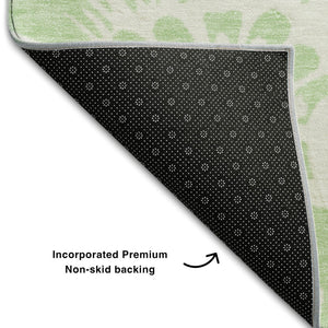 HomeRoots 10' Mint Green & Ivory Floral Area Rug - Washable, UV Protected, Stain Resistant for Busy Homes 648664