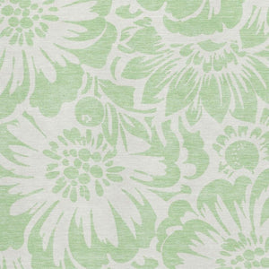HomeRoots 10' Mint Green & Ivory Floral Area Rug - Washable, UV Protected, Stain Resistant for Busy Homes 648664