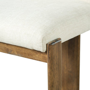 English Elm Modern Linen Upholstered Counter Stools Set of 2 with Rubberwood Legs for Kitchen Island Beige,Walnut N762P395711D