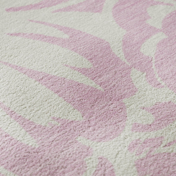 HomeRoots 8' X 10' Pink And Ivory Floral Area Rug - Durable, Washable, Stain Resistant with UV Protection! 648686