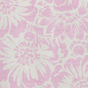 HomeRoots 10' Pink and Ivory Floral Area Rug - Washable, UV Protected, Soft & Stain Resistant for Home Decor 648688