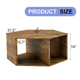 English Elm Hexagonal Mdf Coffee Table, Characteristic Pattern Stickers, Multi-Hole Design To Give More Storage Space, Simple and Convenient Design Makes It Suitable For All Kinds Of Style Scenes.