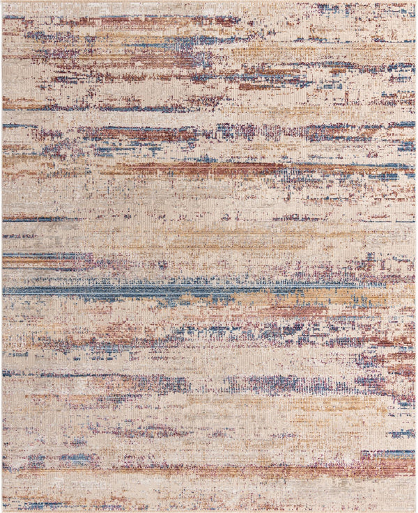 Unique Loom Deepa Beatriz Machine Made Abstract Rug Multi, Beige/Blue/Gray/Ivory/Navy Blue/Red 7' 10" x 9' 8"