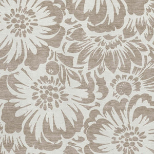 HomeRoots 5' X 8' Floral Taupe and Ivory Washable Area Rug with UV Protection for Stylish, Easy Living Spaces 648702