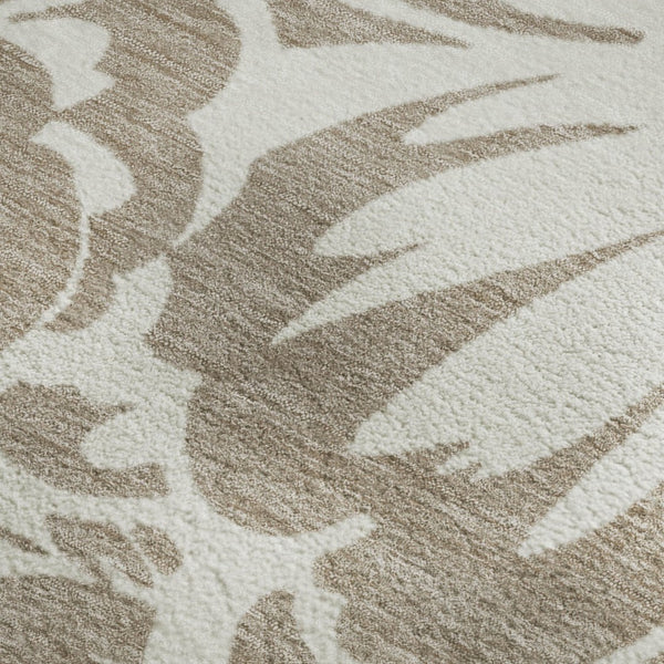 HomeRoots 8' X 10' Elegant Taupe & Ivory Floral Area Rug - Stain-Resistant, UV Protected for Busy Homes 648704