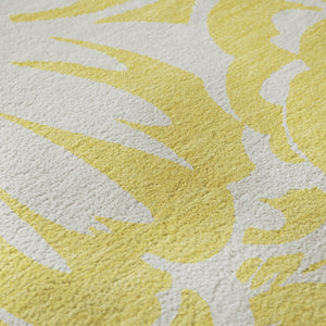 HomeRoots 10' Yellow & Ivory Floral Washable Area Rug with UV Protection – Stylish, Durable & Stain Resistant! 648718