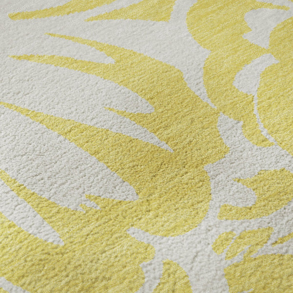 HomeRoots 10' Yellow & Ivory Floral Washable Area Rug with UV Protection – Stylish, Durable & Stain Resistant! 648718