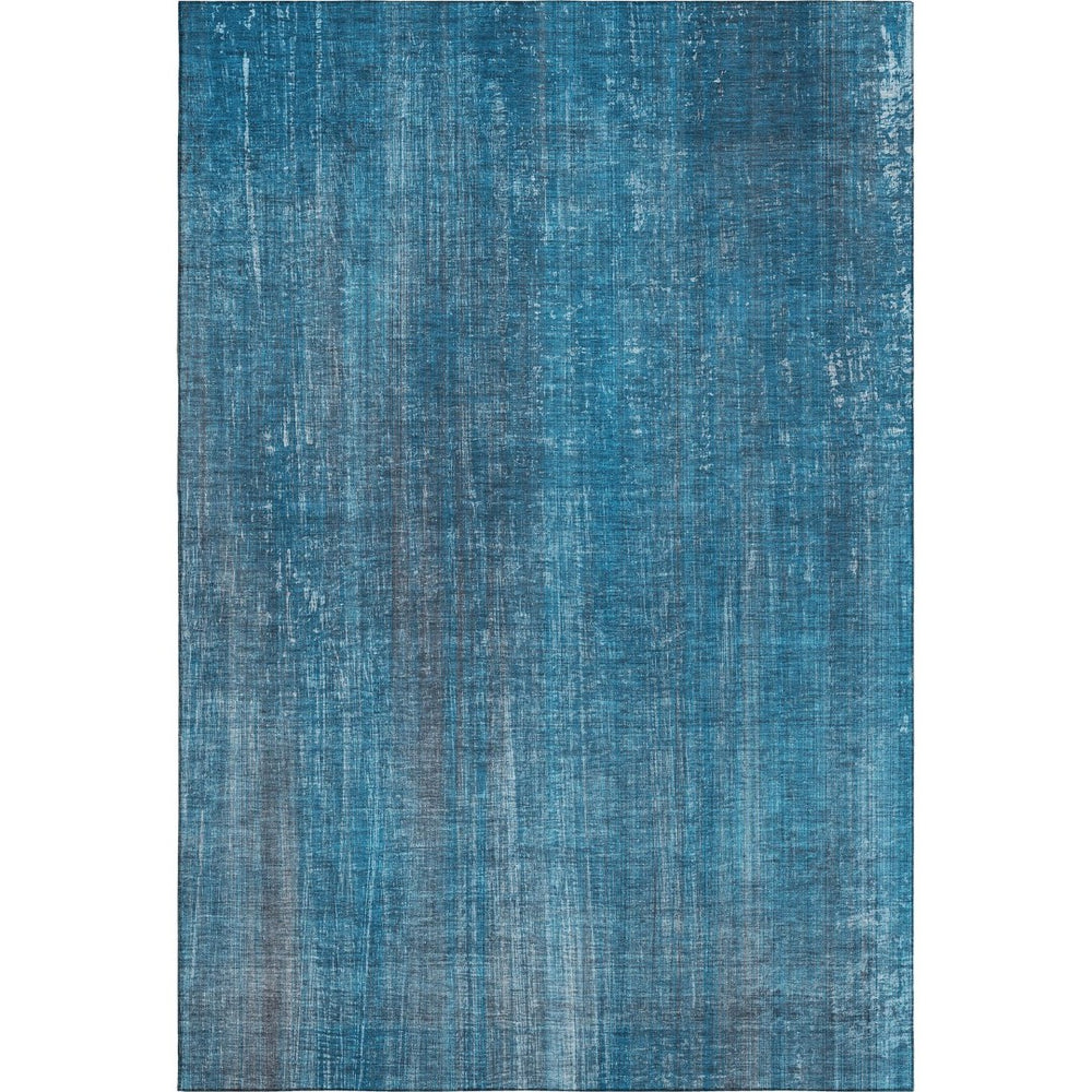 HomeRoots 9' Blue and Gray Striped Area Rug - Washable, UV Protected, Durable for High-Traffic Spaces, 9x12 ft 648723