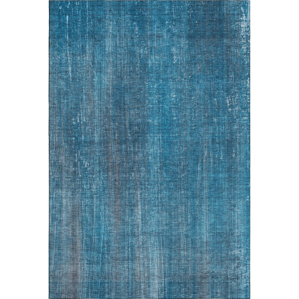HomeRoots 9' Blue and Gray Striped Area Rug - Washable, UV Protected, Durable for High-Traffic Spaces, 9x12 ft 648723