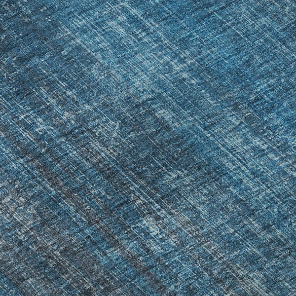 HomeRoots 10' X 14' Blue and Gray Striped Washable Area Rug - UV Protected, Stain Resistant for Busy Homes 648724