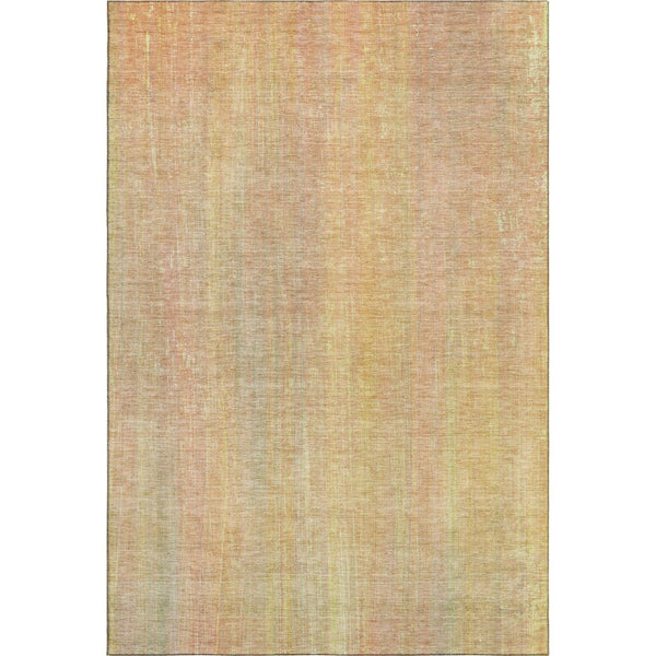 HomeRoots 5' X 8' Blush & Gold Striped Area Rug - Soft, Washable, UV-Protected, Stylish for Any Room! 648726