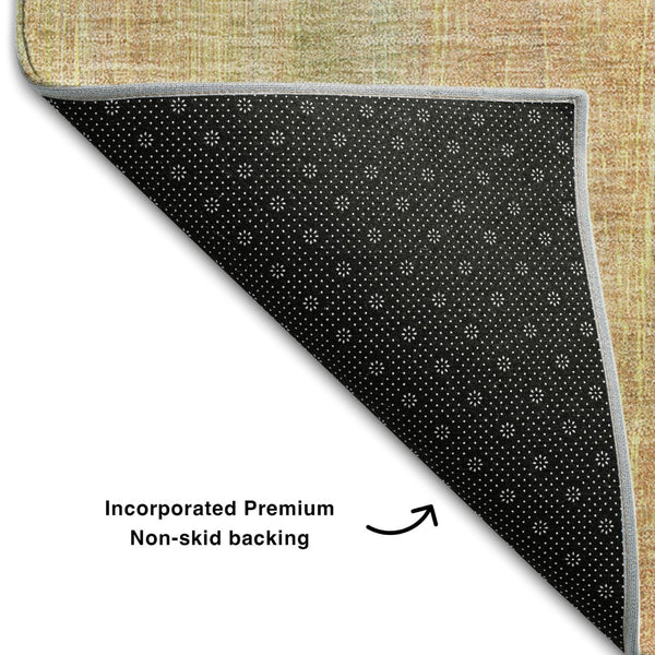 HomeRoots 5' X 8' Blush & Gold Striped Area Rug - Soft, Washable, UV-Protected, Stylish for Any Room! 648726