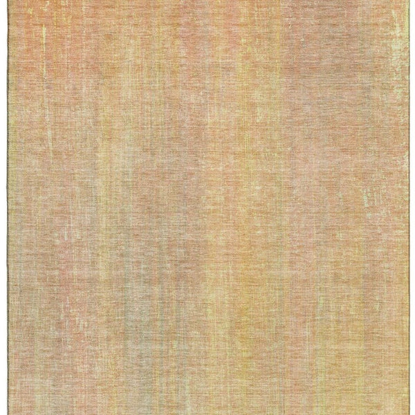 HomeRoots 5' X 8' Blush & Gold Striped Area Rug - Soft, Washable, UV-Protected, Stylish for Any Room! 648726
