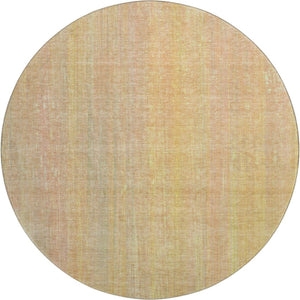 HomeRoots 8' Blush and Gold Striped Round Rug - Stylish, Washable, UV Protected, Stain Resistant for Homes 648727
