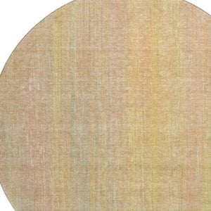 HomeRoots 8' Blush and Gold Striped Round Rug - Stylish, Washable, UV Protected, Stain Resistant for Homes 648727