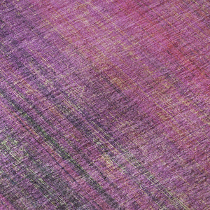 HomeRoots 8' Lilac and Blush Striped Washable Round Rug – Durable, UV-Protected, Stylish for Any Space 648745