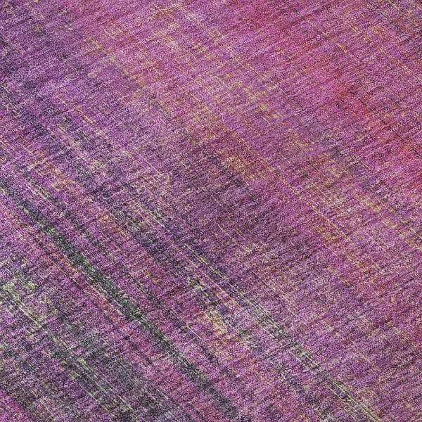 HomeRoots 8' Lilac and Blush Striped Washable Round Rug – Durable, UV-Protected, Stylish for Any Space 648745