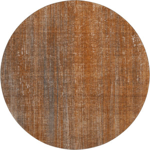 HomeRoots 8' Washable Round Rug in Rust and Gray Stripes with UV Protection for Stylish, Durable Living Spaces 648751