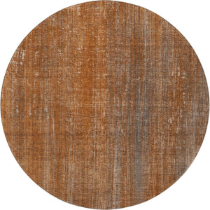 HomeRoots 8' Washable Round Rug in Rust and Gray Stripes with UV Protection for Stylish, Durable Living Spaces 648751