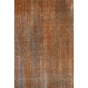 HomeRoots 8' X 10' Washable Area Rug in Rust & Gray Stripes - UV Protected, Stain Resistant & Durable Design 648752