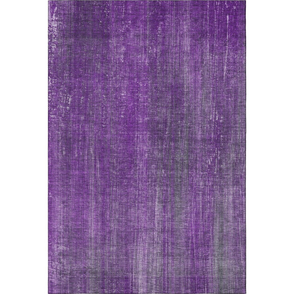HomeRoots 5' X 8' Stylish Purple and Ivory Striped Area Rug – Washable, UV-Protected, Durable for Busy Homes 648756
