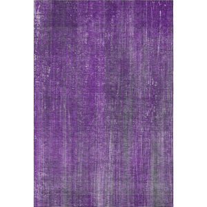 HomeRoots 8' X 10' Stylish Purple and Ivory Striped Washable Area Rug with UV Protection for Busy Homes 648758