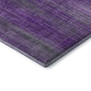 HomeRoots 8' X 10' Stylish Purple and Ivory Striped Washable Area Rug with UV Protection for Busy Homes 648758