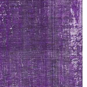 HomeRoots 9' X 12' Purple & Ivory Striped Washable Area Rug – Durable, Stain-Resistant, UV Protected Comfort! 648759