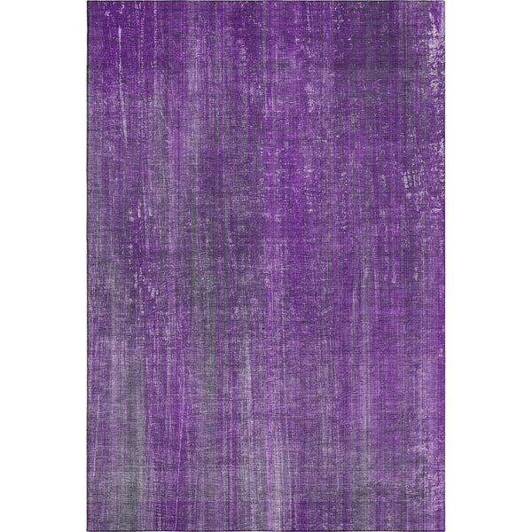 HomeRoots 9' X 12' Purple & Ivory Striped Washable Area Rug – Durable, Stain-Resistant, UV Protected Comfort! 648759