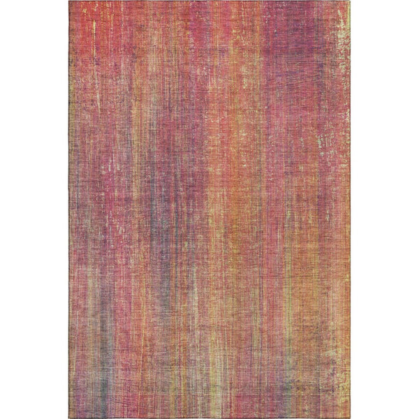 HomeRoots 10' X 14' Vibrant Red, Yellow & Orange Striped Washable Area Rug with UV Protection for Any Space 648766