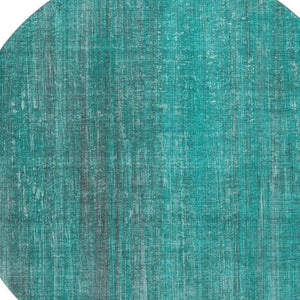 HomeRoots 8' Teal And Ivory Striped Round Rug - Durable, Stain Resistant, Washable & UV Protected for Easy Care 648769