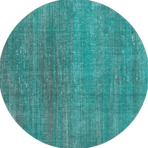 HomeRoots 8' Teal And Ivory Striped Round Rug - Durable, Stain Resistant, Washable & UV Protected for Easy Care 648769