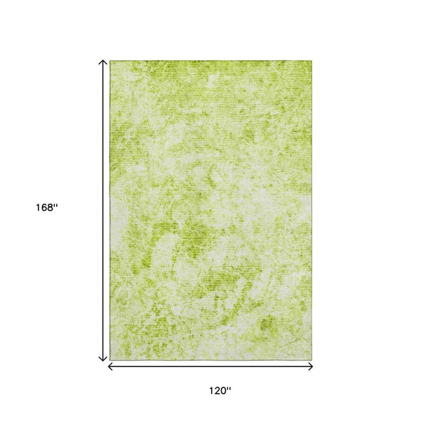 HomeRoots 10' X 14' Fern Green Abstract Area Rug - Washable, UV-Protected, Durable & Stylish for Homes 648778