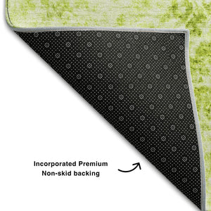 HomeRoots 10' X 14' Fern Green Abstract Area Rug - Washable, UV-Protected, Durable & Stylish for Homes 648778