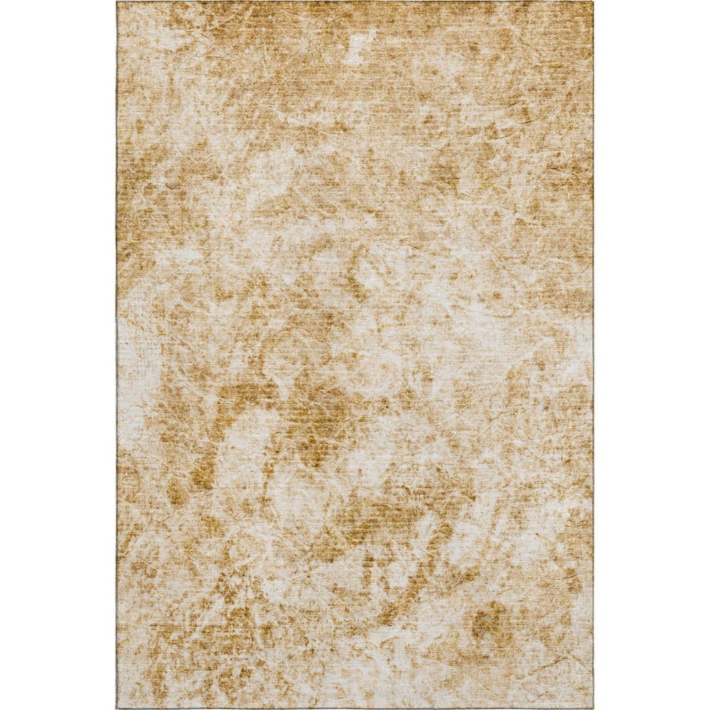 HomeRoots 5' X 8' Beige and Ivory Abstract Washable Area Rug – UV Protected, Stain-Resistant, Kid & Pet Friendly! 648780