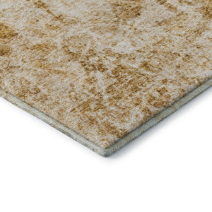HomeRoots 9' X 12' Beige and Ivory Abstract Area Rug - Washable, UV Protected, Durable for Homes with Kids & Pets 648783