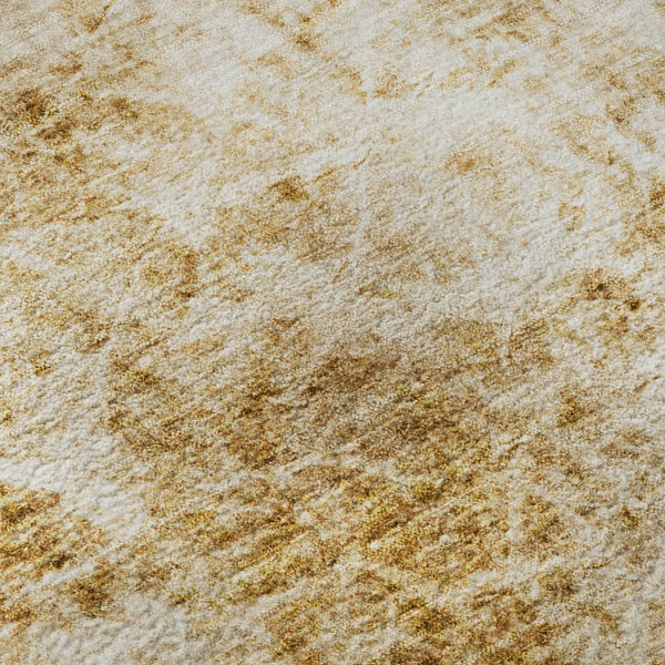 HomeRoots 9' X 12' Beige and Ivory Abstract Area Rug - Washable, UV Protected, Durable for Homes with Kids & Pets 648783