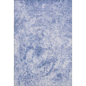 HomeRoots 5' X 8' Blue And Ivory Abstract Area Rug - Washable, UV Protected, Soft & Durable for High-Traffic Spaces 648786