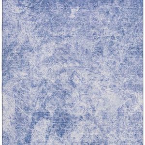 HomeRoots 5' X 8' Blue And Ivory Abstract Area Rug - Washable, UV Protected, Soft & Durable for High-Traffic Spaces 648786