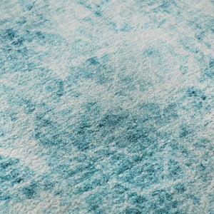 HomeRoots 8' X 10' Teal & Ivory Abstract Area Rug – Washable, UV Protected, Durable for Family Spaces & Pets 648794