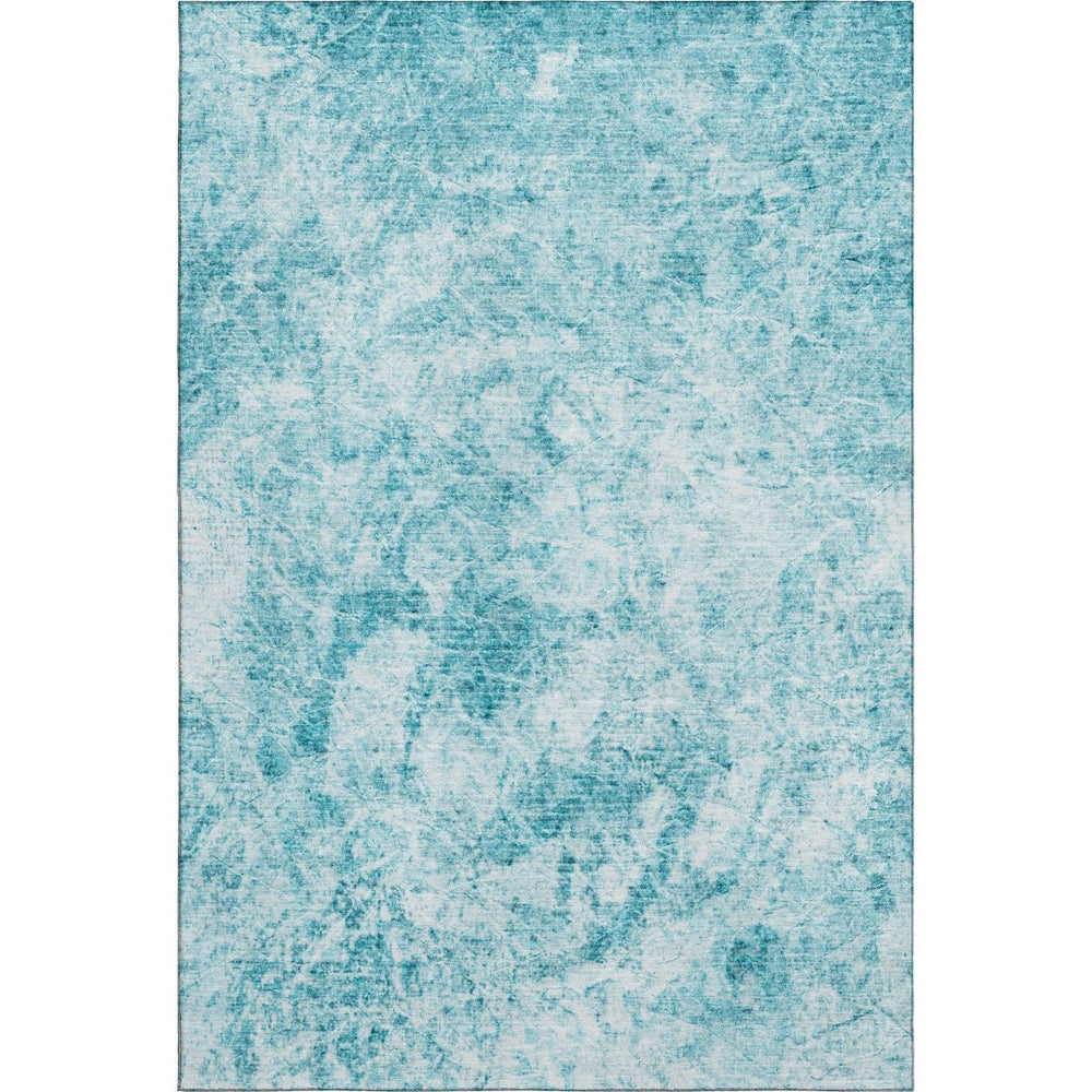 HomeRoots 9' X 12' Teal And Ivory Abstract Area Rug - Stylish, Washable, UV Resistant for High-Traffic Spaces! 648795