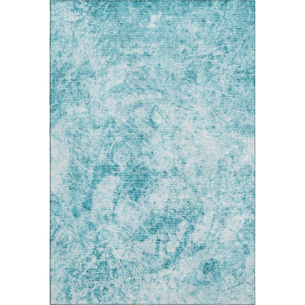HomeRoots 9' X 12' Teal And Ivory Abstract Area Rug - Stylish, Washable, UV Resistant for High-Traffic Spaces! 648795
