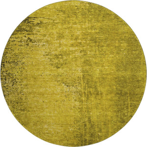 HomeRoots 8' Gold and Gray Abstract Washable Round Rug with UV Protection - Stylish, Durable, Easy-Care Design! 648799