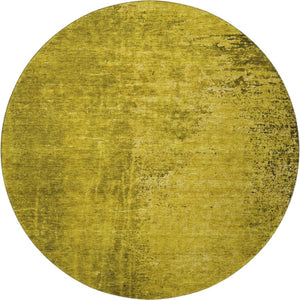 HomeRoots 8' Gold and Gray Abstract Washable Round Rug with UV Protection - Stylish, Durable, Easy-Care Design! 648799