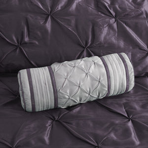 English Elm 7-piece King Tufted Pleated Comforter Set with Shams Bed Skirt Decorative Pillows B035P463175