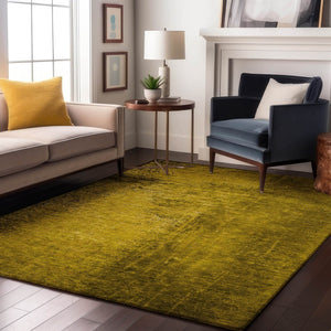 HomeRoots 9' X 12' Gold And Gray Abstract Area Rug - Washable, UV-Protected, Stylish for Busy Homes & Pets 648801