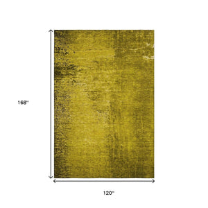 HomeRoots 10' X 14' Gold And Gray Abstract Washable Area Rug - Stylish, Durable, Stain-Resistant with UV Protection 648802
