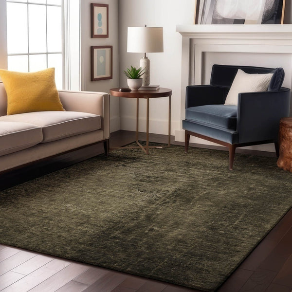 HomeRoots 5' Gray and Silver Abstract Washable Area Rug – Durable, Stylish, UV Protected for Family Spaces 648804