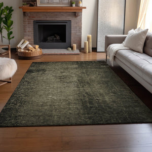 HomeRoots 5' Gray and Silver Abstract Washable Area Rug – Durable, Stylish, UV Protected for Family Spaces 648804